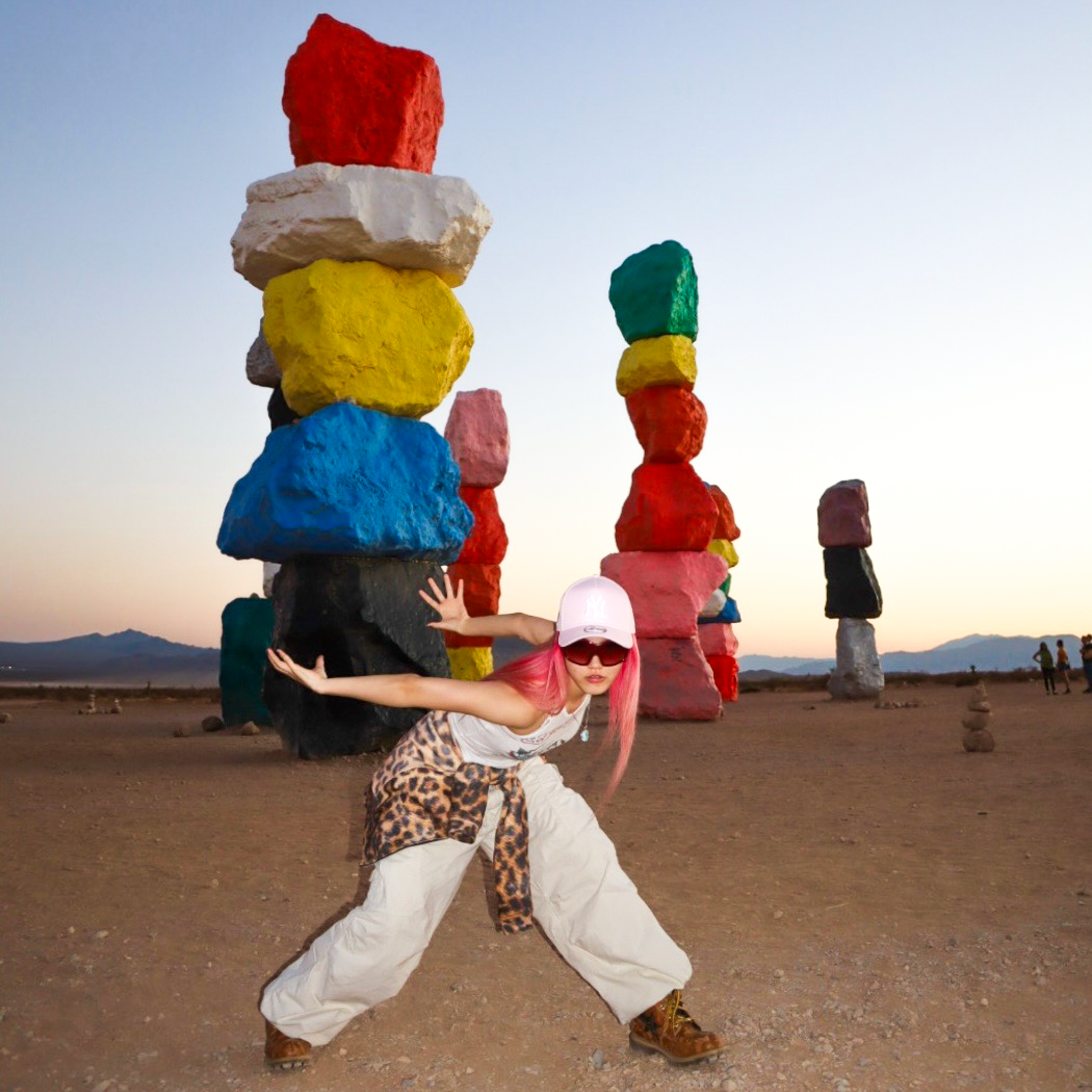 Chisa at the Seven Magic Mountains, south of the Las Vegas Strip